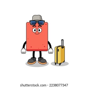 brick mascot doing vacation , character design