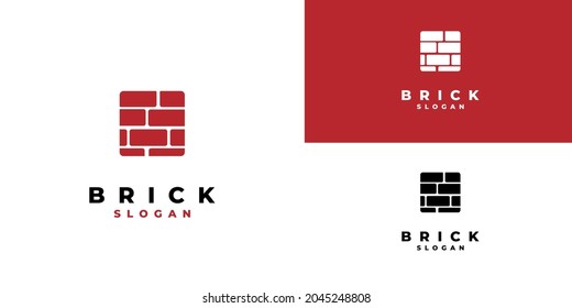 Brick modern logo flat concept, stone logo design icon template