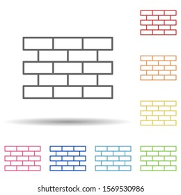 Brick in multi color style icon. Simple thin line, outline vector of construction icons for ui and ux, website or mobile application