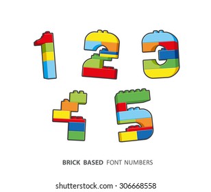 Brick numbers created from brick based alphabet series.