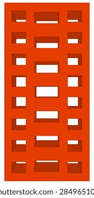 Brick on isolated white background. Vector illustration. Top view