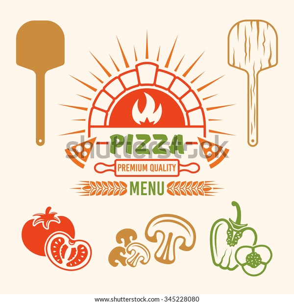 Brick Oven Pizza Vector Colored Emblem Stock Vector Royalty Free