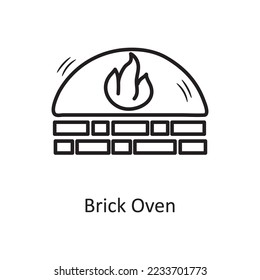Brick Oven vector outline Icon Design illustration. Bakery Symbol on White background EPS 10 File
