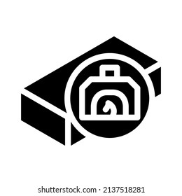 ladrillo para vectores de icono de glifo de hornos. cartel de ladrillo para hornos. símbolo de contorno aislado ilustración negra