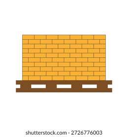 Icono de paleta de ladrillo. Vector de carga de construcción. Pila de material de construcción. Industrial de carga. EPS 10.