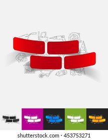 brick paper sticker with hand drawn elements