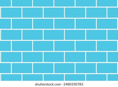 Brick pattern. Seamless vector blue color brick wall background. Light blue bricks wall vector wallpaper texture.