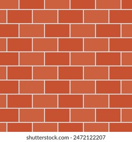 Brick pattern. Seamless vector orange color brick wall background. Red bricks wall vector wallpaper texture.