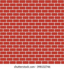 Brick Pattern. Seamless Vector Brick Wall Background. Red Bricks