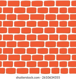 Brick pattern, seamless brick wall texture, flat cartoon style vector illustration