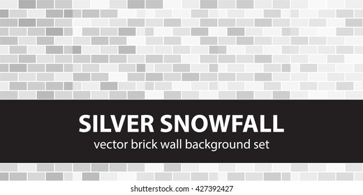 Brick pattern set "Silver Snowfall". Vector seamless brick wall backgrounds