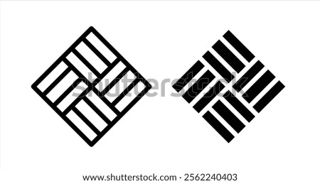 Brick paver Icon collection in filled and stroke style.