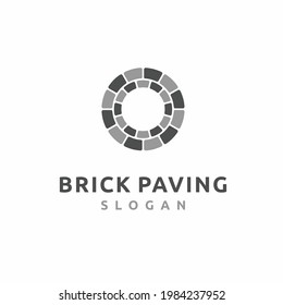 Brick Paving logo with circle concept