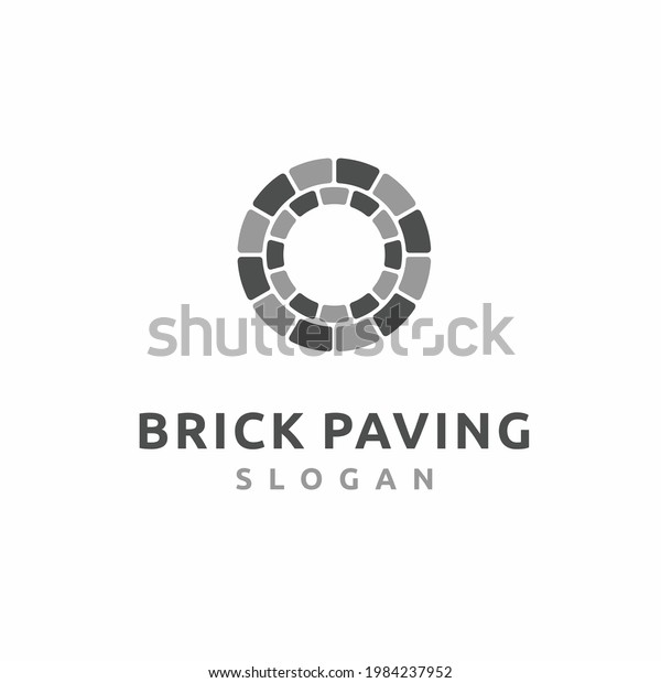 Brick Paving logo with\
circle concept