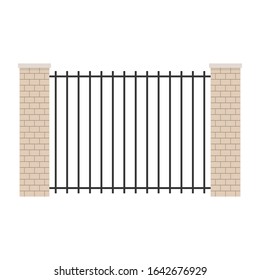 Brick pillar vector. wallpaper. Brick pillar on white background. Railing vector.