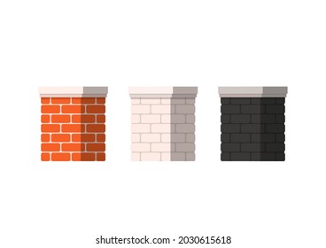 Brick pillar vector. wallpaper. Brick pillar on white background.
