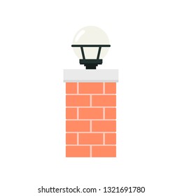 Brick pillars vector. lamp vector. symbol.