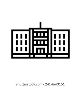 brick school building line icon vector. brick school building sign. isolated contour symbol black illustration