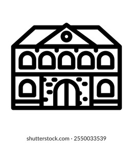 brick school building line icon vector. brick school building sign. isolated contour symbol black illustration