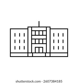brick school building line icon vector. brick school building sign. isolated contour symbol black illustration