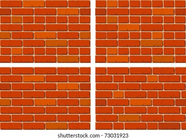 Brick seamless backgrounds. Four seamless background with different kinds of  brickwork.