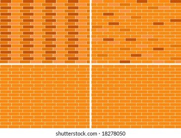 Brick seamless backgrounds. Vector illustration.