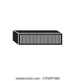 brick shape with striped design over white background, silhouette style, vector illustration