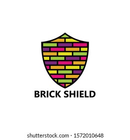 Brick Shield Logo Template Design