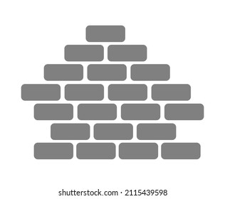 Ilustración vectorial de signo de ladrillo aislada en fondo blanco.