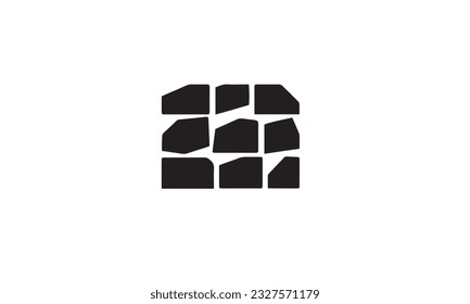 brick stone logo design black simple flat icon on white background