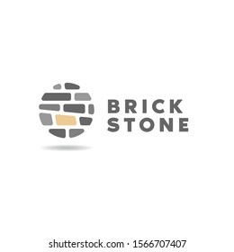 brick stone logo, icon and template. building logo design