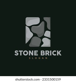 Brick Stone Logo, Premium Elegant Design, Vector Wallpaper Stone House, Icon Illustration Design