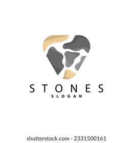 Brick Stone Logo, Premium Elegant Design, Vector Wallpaper Stone House, Icon Illustration Design