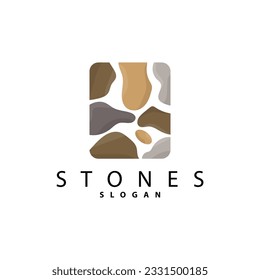 Logotipo de Piedra de Ladrillo, Diseño Elegante Premium, Casa de Piedra de Papel Vector, Diseño de Ilustración de Iconos