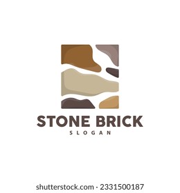 Brick Stone Logo, Premium Elegant Design, Vector Wallpaper Stone House, Icon Illustration Design