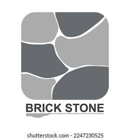 Vector de logotipo de piedra de ladrillo, diseño de ilustración de icono