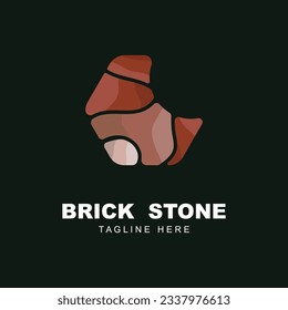 diseño de icono de icono del logotipo de piedra de ladrillo