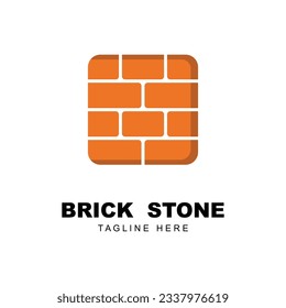 diseño de icono de icono del logotipo de piedra de ladrillo
