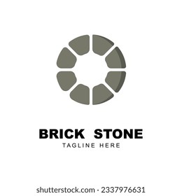 diseño de icono de icono del logotipo de piedra de ladrillo