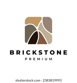 brick stone logo vector simple illustration template icon graphic design