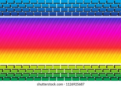 Brick and stripe, background material wallpaper, copy space, title space, message space,