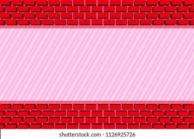 Brick and stripe, background material wallpaper, copy space, title space, message space,