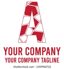 A brick and subtle street in letter A logo for your company or party