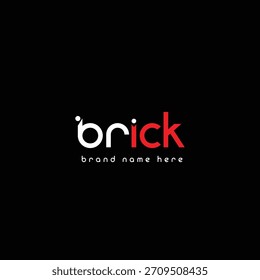 brick text logo design vector