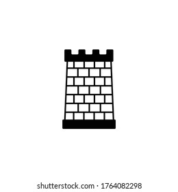 Brick tower icon vector in trendy flat style isolated on white background