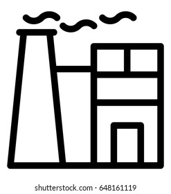 Brick Tower Line Vector Icon