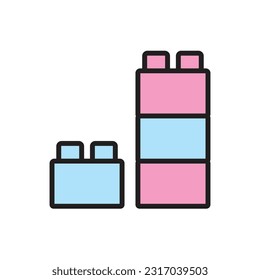 Brick Toy Icon Vector Illustration