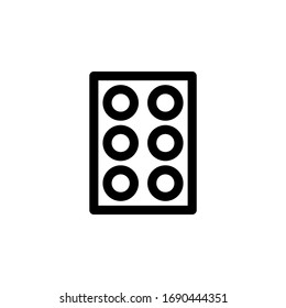 Brick Toy Outline Icon Vector Illustration
