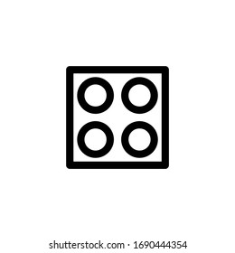 Brick Toy Outline Icon Vector Illustration
