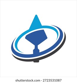 Modelo de vetor de conceito de logotipo de design de espátula de tijolo
